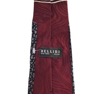 Bellini New York Milan Burgundy‎ Red Abstract Silk Necktie Men's Fashion